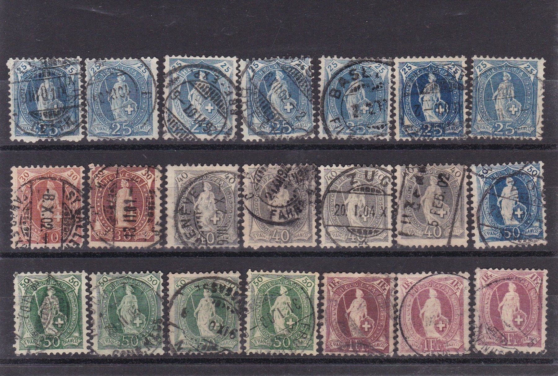 Tutti i francobolli: 6 Stk. CH Briefmarken-Steckkarten "Altschweiz" – Usato da Münchwilen AG venduto da Nesar 2