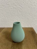 Vase 3D-Druck Design mintgrün geriffelt neuwertig