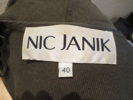 Jacke Nic Janik Gr. 40 Seide / Wolle olivgrün