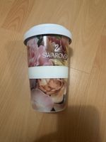 Swarovski Coffee becher/ mug mit Blumenmuster, neuwertig!