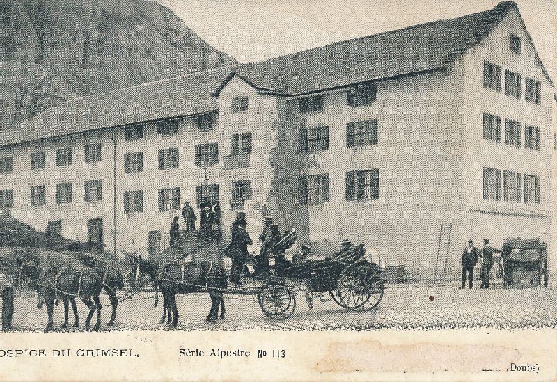 Cartoline postali: Grimsel -Hospice Kutschen belebt + c1900 – Usato da Emmenbrücke venduto da teestube