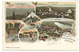 Gruss aus Rheineck - Walzenhausen - Drahtseilbahn Litho 1900