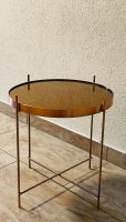 Beistelltisch mit Rauchglas und Kupferoptik  Modernes Design