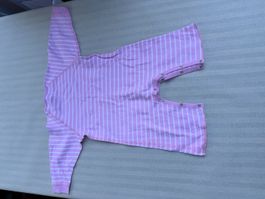 Petit Bateau Strampler Gr. 74 / 12 Monate, rosa gestreift