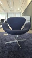 Fritz Hansen Swan Chair Sessel, Stoff Dunkelblau