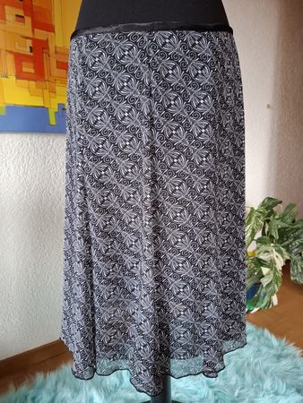 rock Damen Gr M 40 42 Schwarz Weiss leicht basic 4000