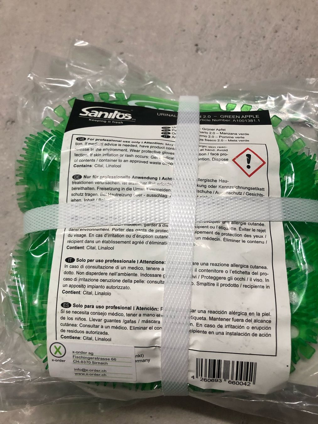 Lufterfrischer: Urinalsieb grün von X-order.ch – Neu und originalverpackt aus Aadorf von JFPS 1
