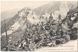 MILITÄR: Soldaten Rast im Hochgebirge ~1910