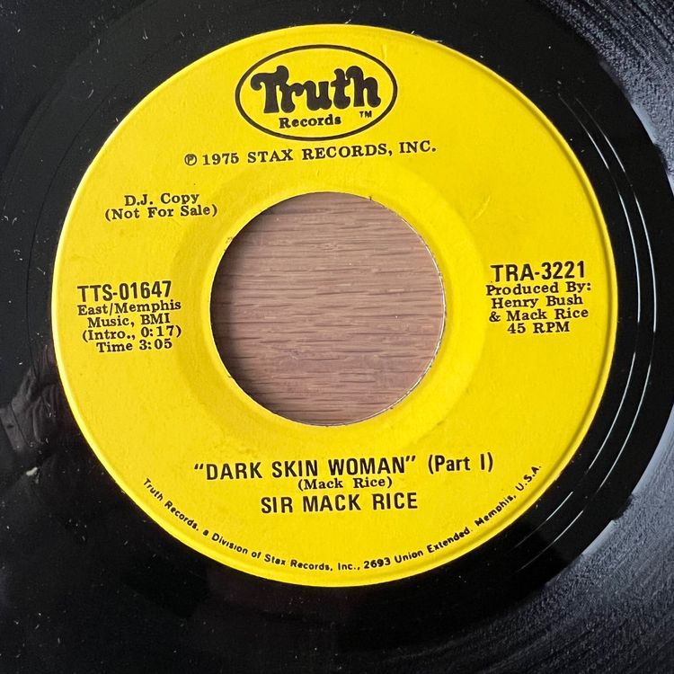 Sir Mack Rice - Dark Skin Woman / US-Promo 1975 - Very nice (Gebraucht ...