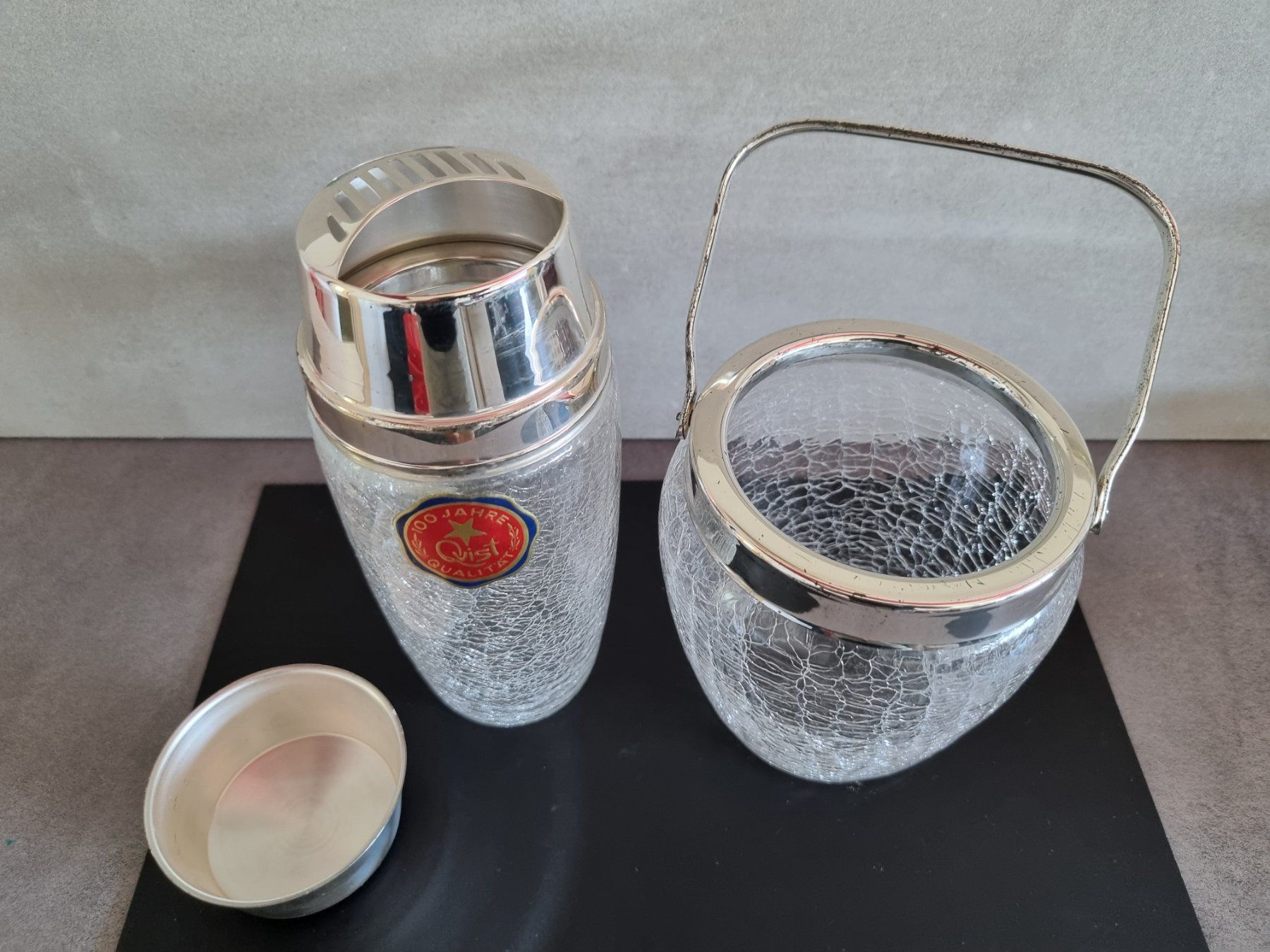 Küchengeräte: QUIST Craquelé Glas Cocktail Shaker mit Eisbehälter 1960er – Gebraucht aus Lenzburg von freedomky 3