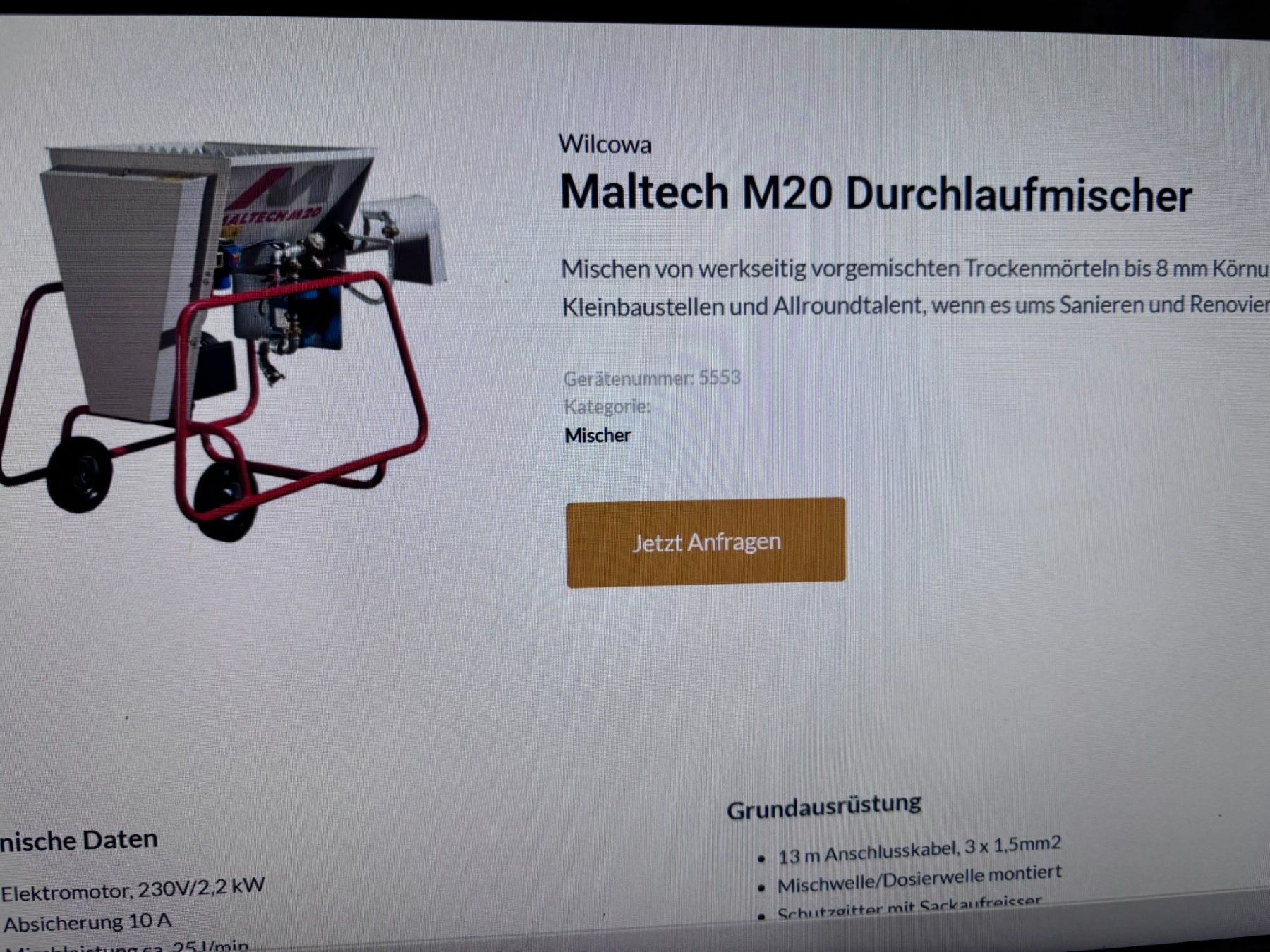 Tutte le macchine: Wilcowa Maltech M20 Durchlaufmischer – Usato da Schönenberg ZH venduto da Dynamaic 3