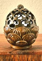 Räuchergefäss Bronze Asia Orient Schatulle Lotus Tibet Nepal