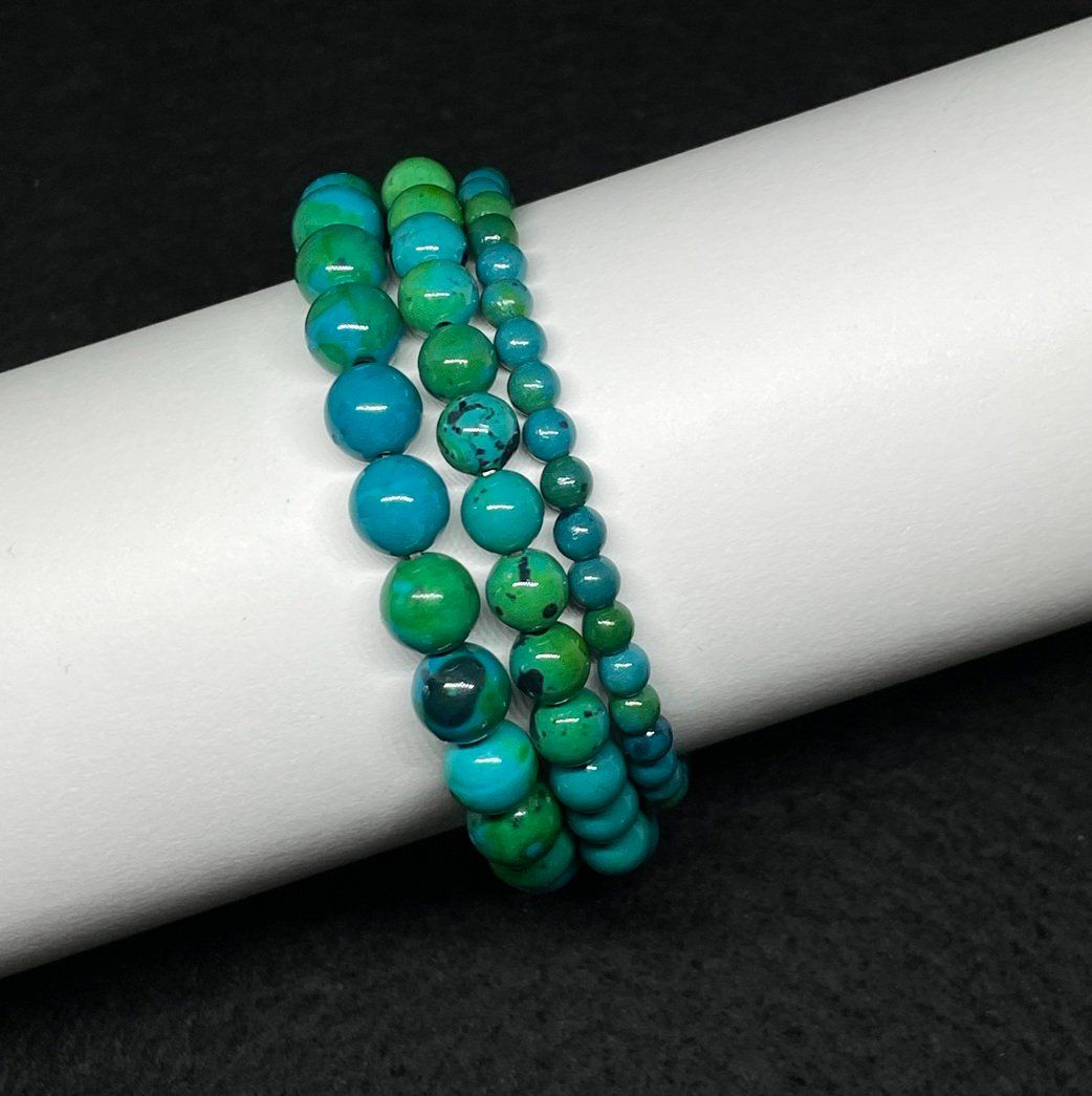 Bracciali & Braccialetti: Chrysocolla elastische Armbänder 3er Set, 4,6,8mm – Nuovo (secondo la descrizione) da Thun venduto da Creative-Art-Tess