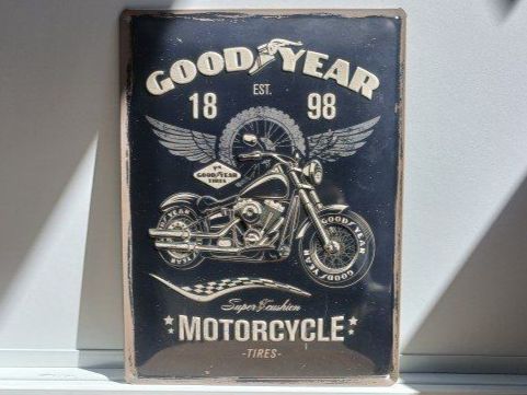 Goodyear Insegne: Harley Davidson Blechschild Goodyear Motorcycle -Top Zustand – Usato da Hombrechtikon venduto da Unser_Hofer
