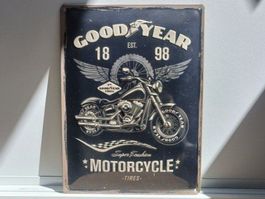 Harley Davidson Blechschild Goodyear Motorcycle -Top Zustand