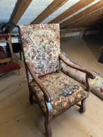 Dekorativer Gobelin-Armlehnstuhl / Fauteuil im klassischen S