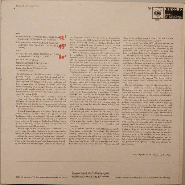 Dischi in vinile: Strauss/Serkin/PO/Ormandy: Burleske in D-Minor LP – Nuovo (secondo la descrizione) da Steinhausen venduto da Vilivinili 1