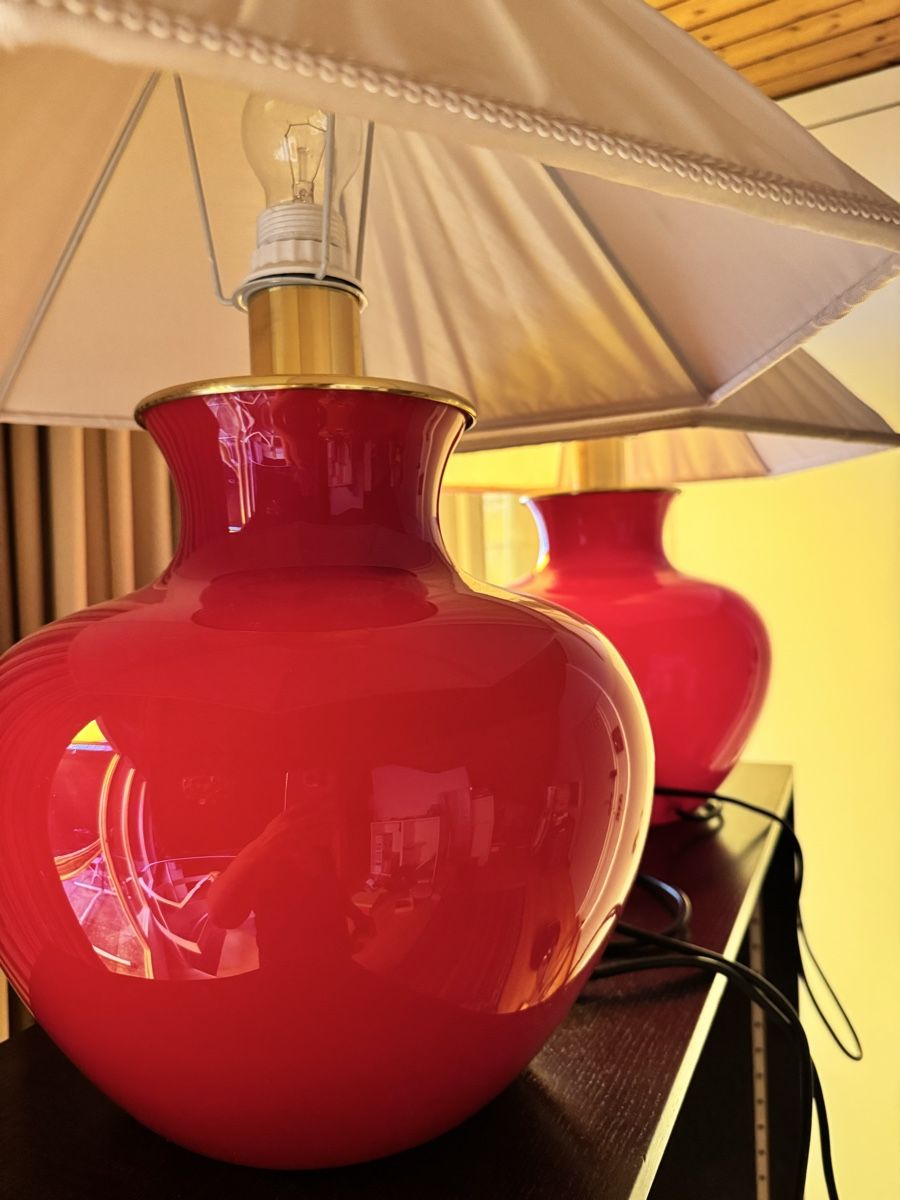 Murano Lampen: 2 rote Murano Tischlampen – Gebraucht aus Bern von Cardi11 3