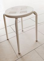 Hocker weiss rund H 45cm Sitzdurchmesser 30cm