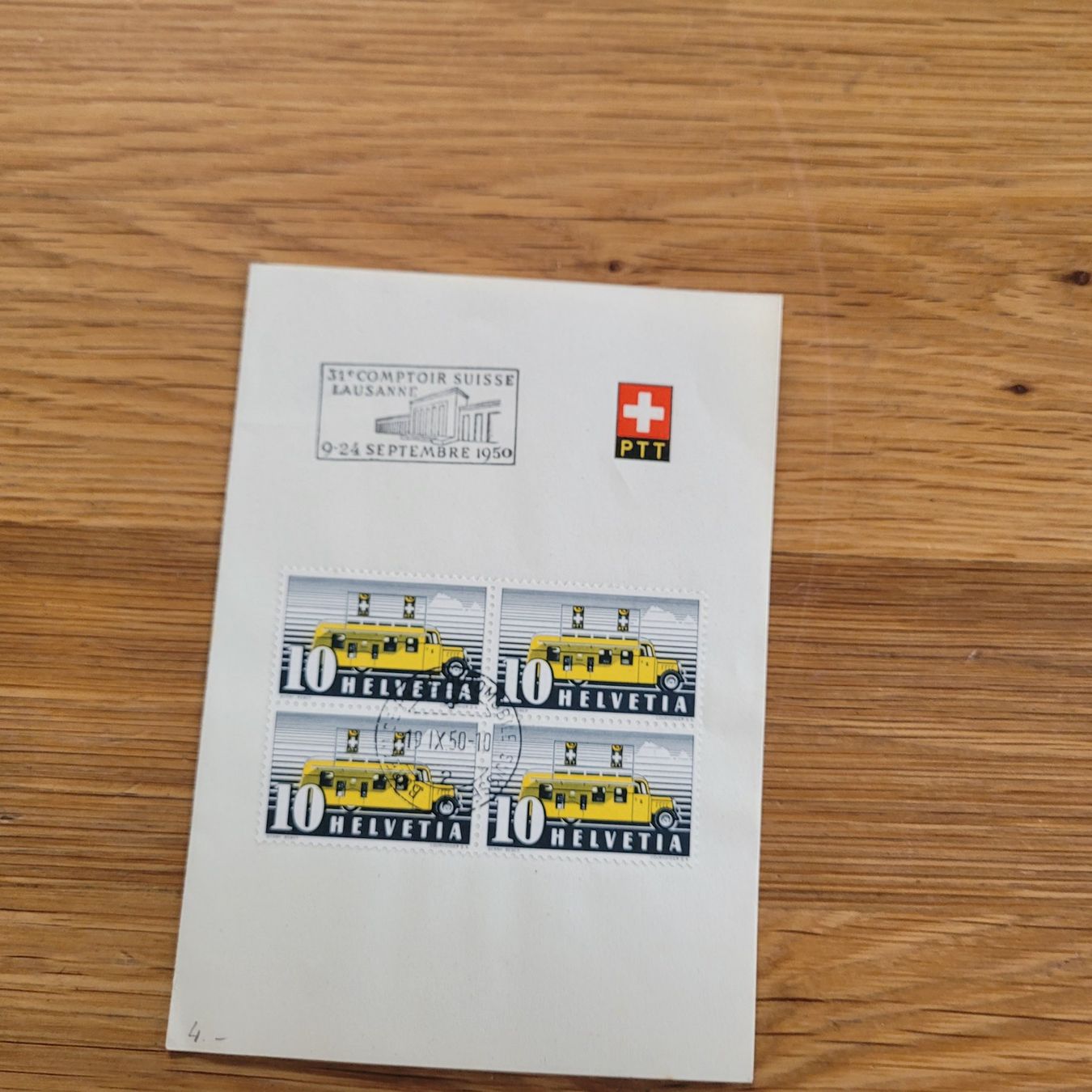 Alle Briefmarken: Dokument Lausanne 1950 – Gebraucht aus Biel/Bienne von Destockweb