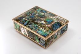 B0442 Handgemachte Vintage-Dose Abalone-Parketterie ~1960