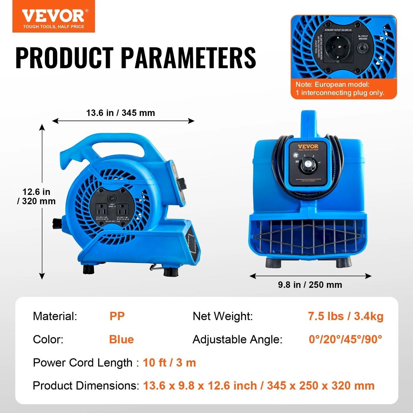 Ventilateurs: VEVOR Bodengebläse 1360 U/min – Neuf avec emballage d'origine à Bottighofen par zaap 6