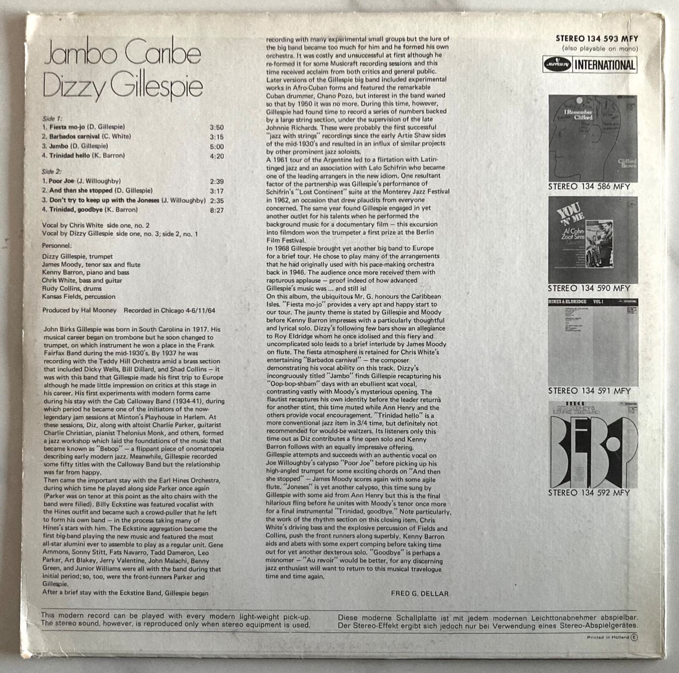 Dischi in vinile: DIZZY GILLESPIE - JAMBO CARIBE – Usato da Poliez-Pittet venduto da Newtown-Records 1