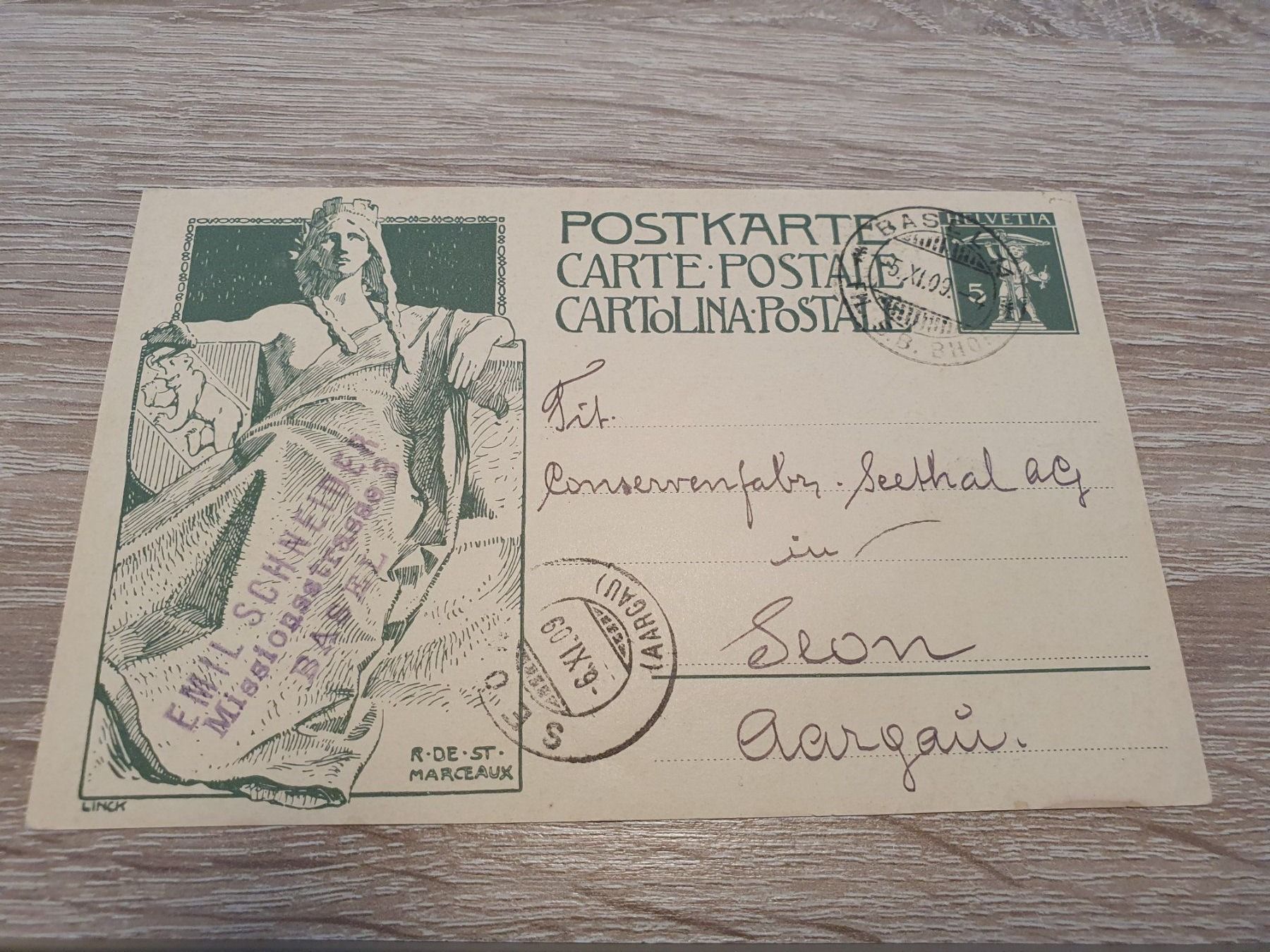 Alle Briefmarken: Postkarten Ganzsache Emil Schneider Basel – Gebraucht aus Balgach von SIMEON27