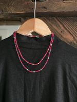 2 handgemachte Bead-Ketten | Rot | Boho | Set