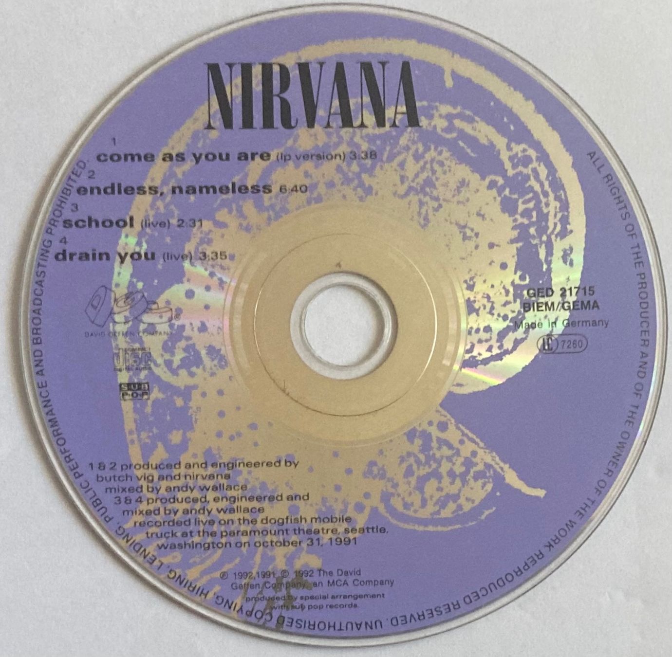 CD: NIRVANA - COME AS YOU ARE – Usato da Poliez-Pittet venduto da Newtown-Records 1