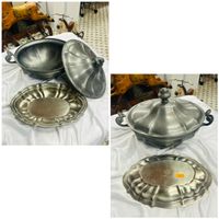 Suppenterrine Zinn / Tablett Silber