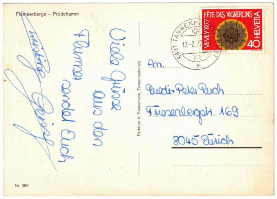 Cartoline postali: Flumserberg - 4 Bild AK Prodkamm – Usato da Binningen venduto da Mountainrider 1