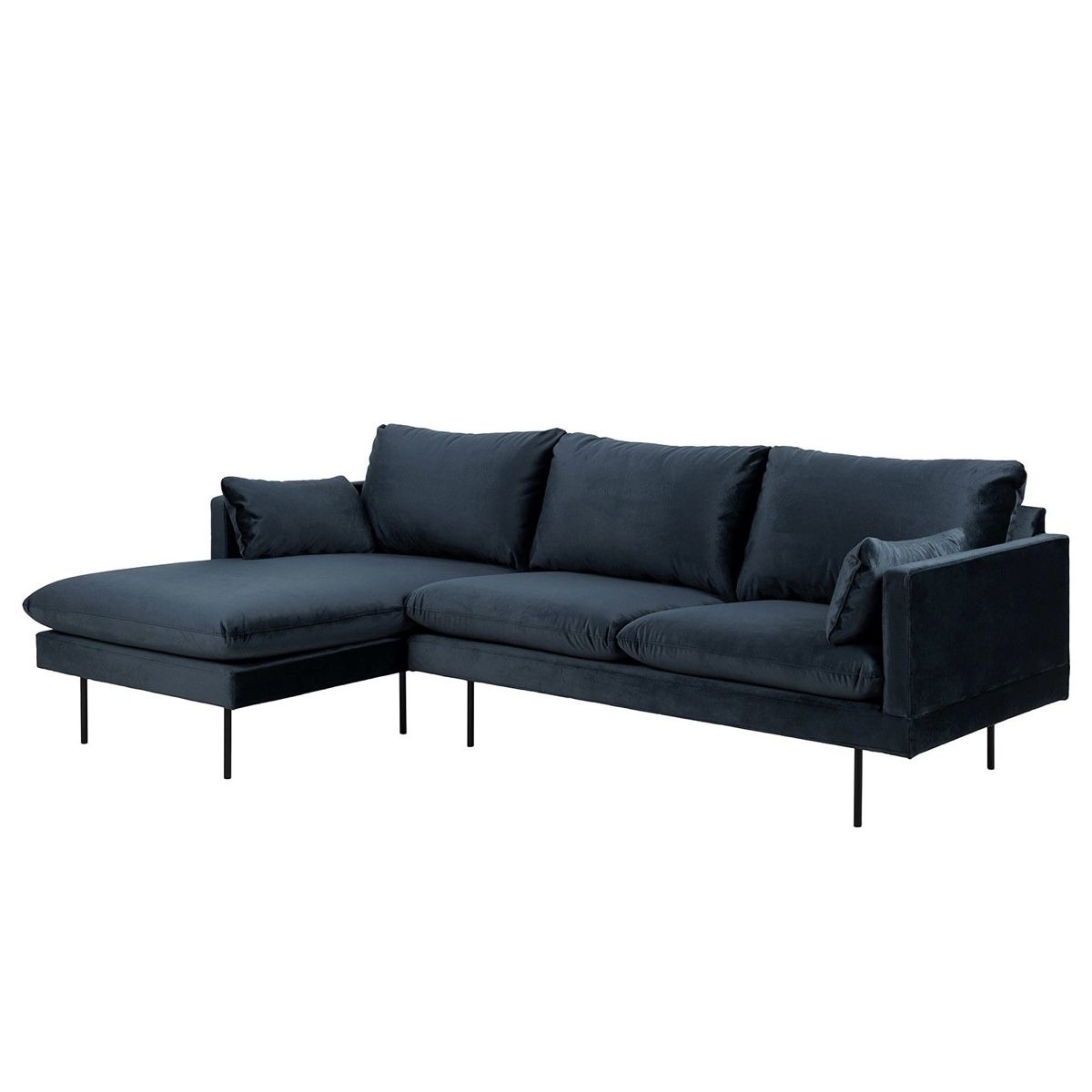 Divani: Ecksofa Sofa Ellens III Samt dunkelblau – Nuovo (secondo la descrizione) da Siebnen venduto da sellingmystuff1