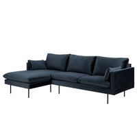 Ecksofa Sofa Ellens III Samt dunkelblau