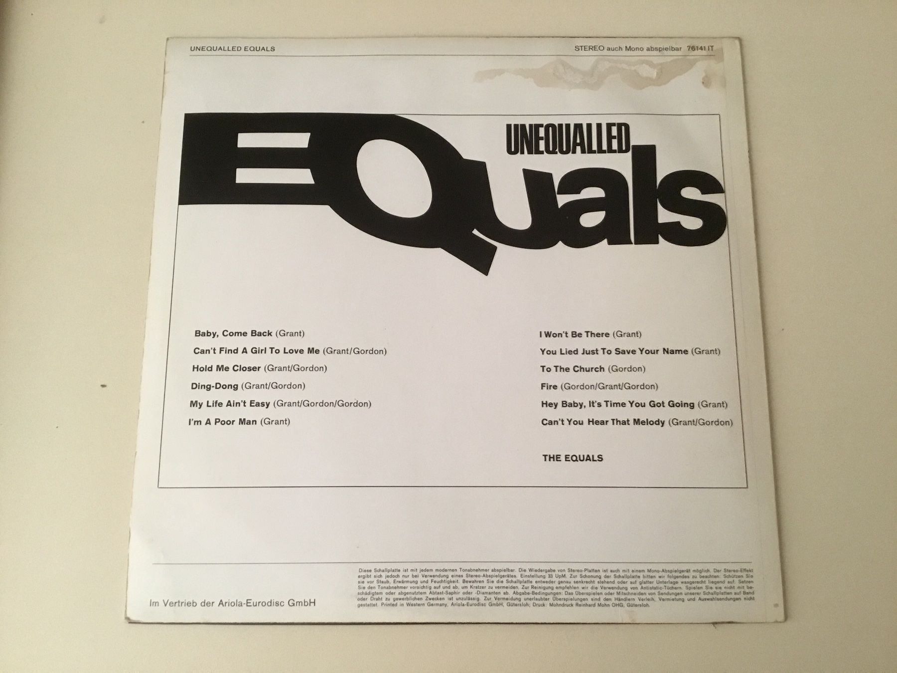 Dischi in vinile: Equals / Unequelled – Usato da Kreuzlingen venduto da Schuggerman 1
