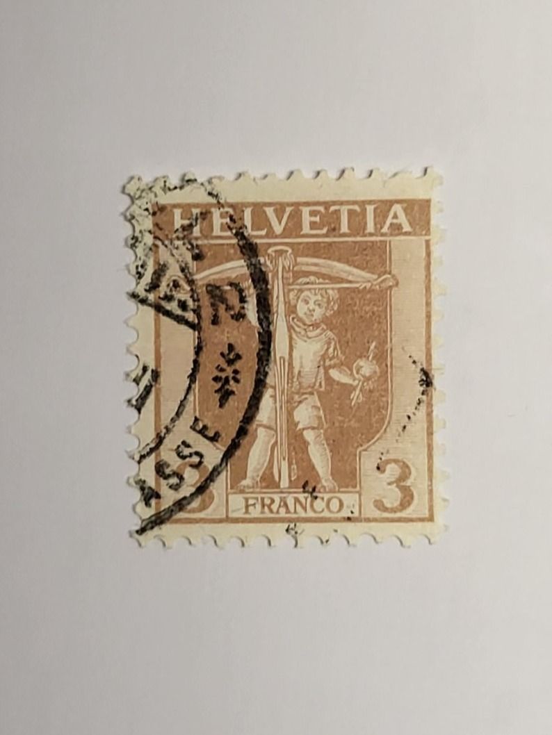 Alle Briefmarken: (818) Tellknabe 1909 mit Stempel – Gebraucht aus Schwarzhäusern von Inot3 2