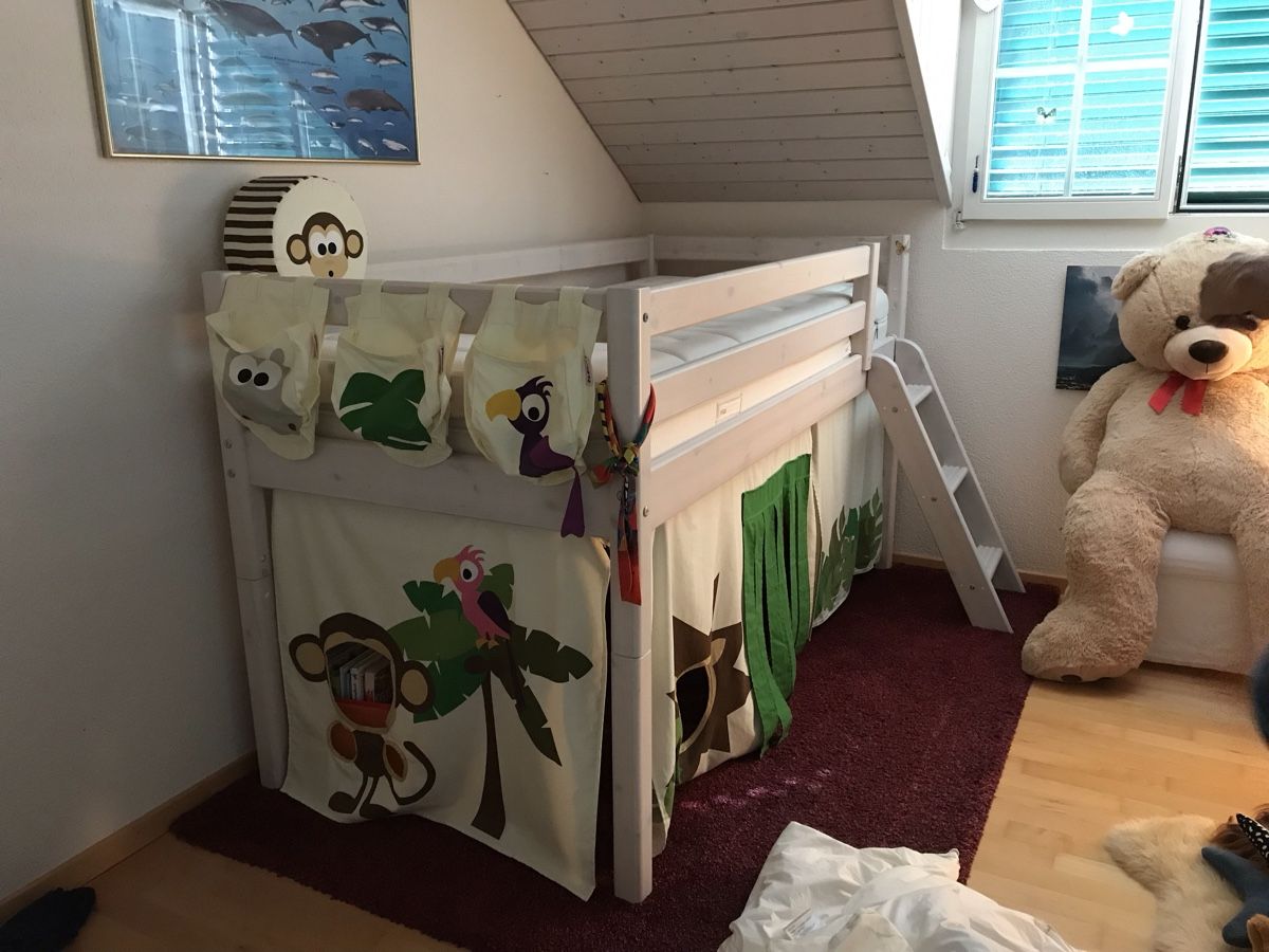 Flexa Letti: Flexa Hochbett mit Vorhängen – Usato da Laufen venduto da osupino