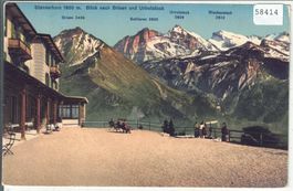 Stanserhorn - Blick nach Brisen und Urirotstock - Litho