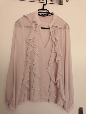 ZARA Bluse mit Rüschen rosa Grösse XS guter Zustand