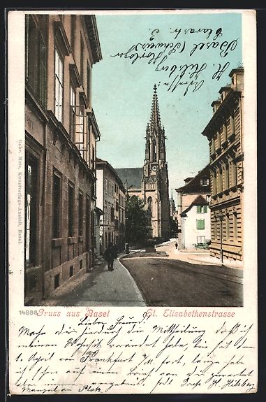 Ansichtskarten: Basel, St. Elisabethenstrasse mit Blick  – Gebraucht aus Berlin von bartko-reher