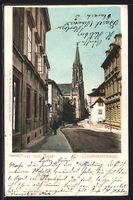 Basel, St. Elisabethenstrasse mit Blick 