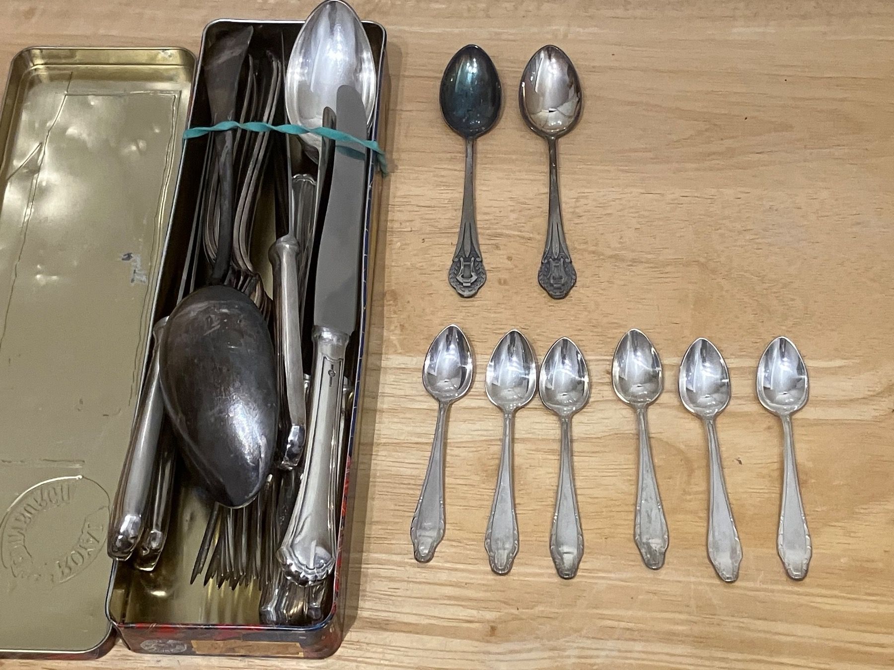 Bestecksets: Silberbesteck Set  Messer Gabel Löffel – Gebraucht aus Frick von