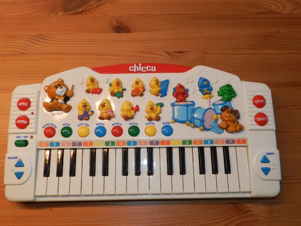 Vintage Chicco Keyboard Kids Piano Keyboard Instrument Large Toy