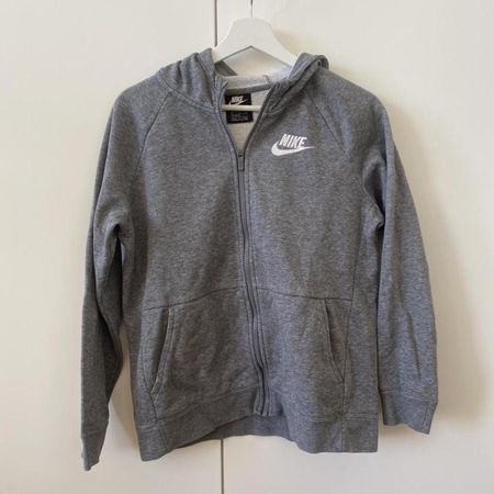 Grauer Nike Kapuzenpullover mit Reissverschluss Grösse M