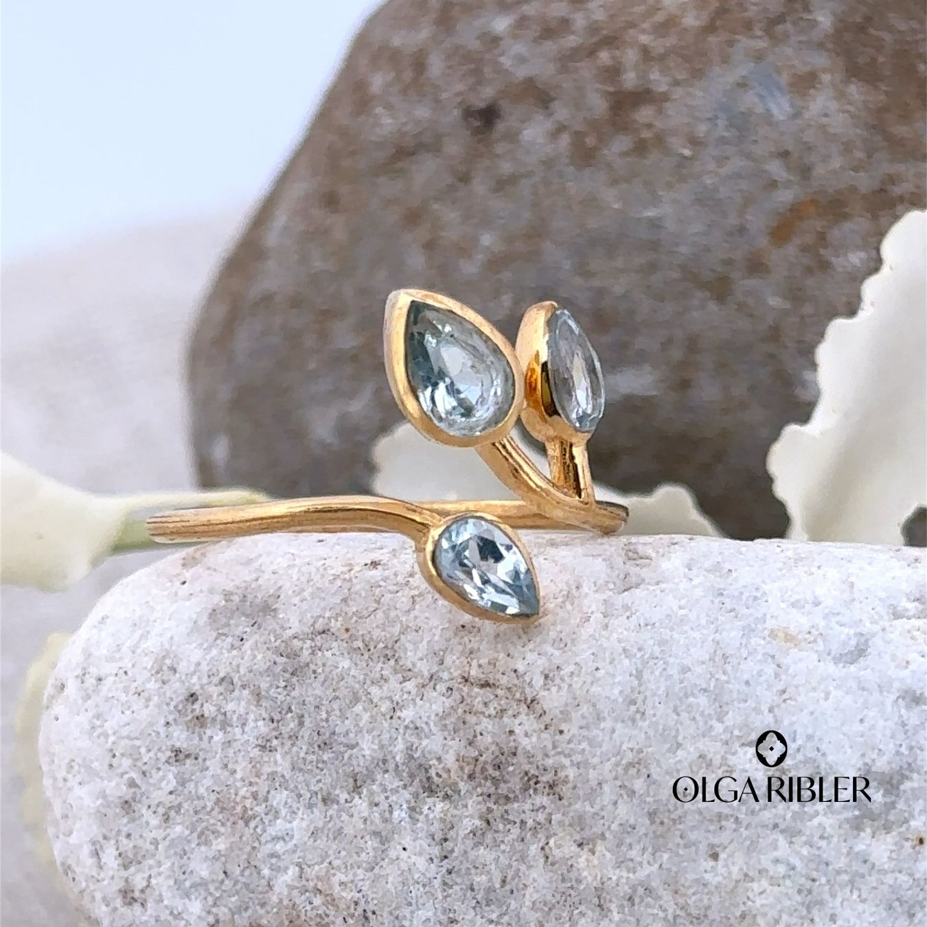 Olga Ribler Anelli: Feiner Silber Ring 925 mit 3 Topasen  Grösse 53 – Nuovo (secondo la descrizione) da Luzern venduto da Schmuckoutlet 8