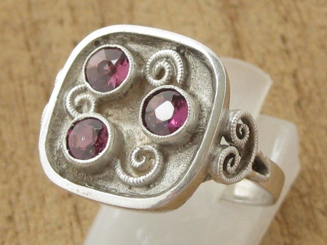 Anelli: Vintage Ring quadratisch Silber 835 + STAUSS Amethyst – Usato da Ermatingen venduto da Decovin 1