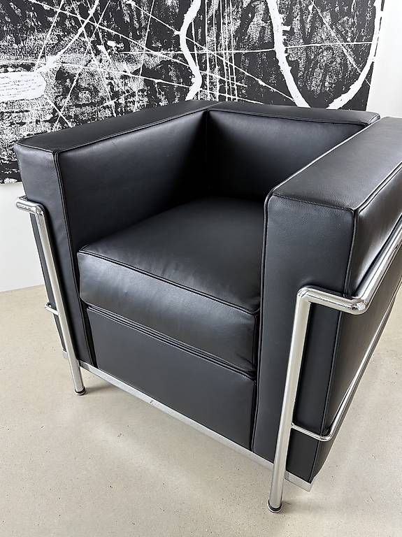 Poltrone: Designer Sessel LC2 Stil- Echtleder Schwarz – Nuovo (secondo la descrizione) da Münchenstein venduto da AndreHaus 4