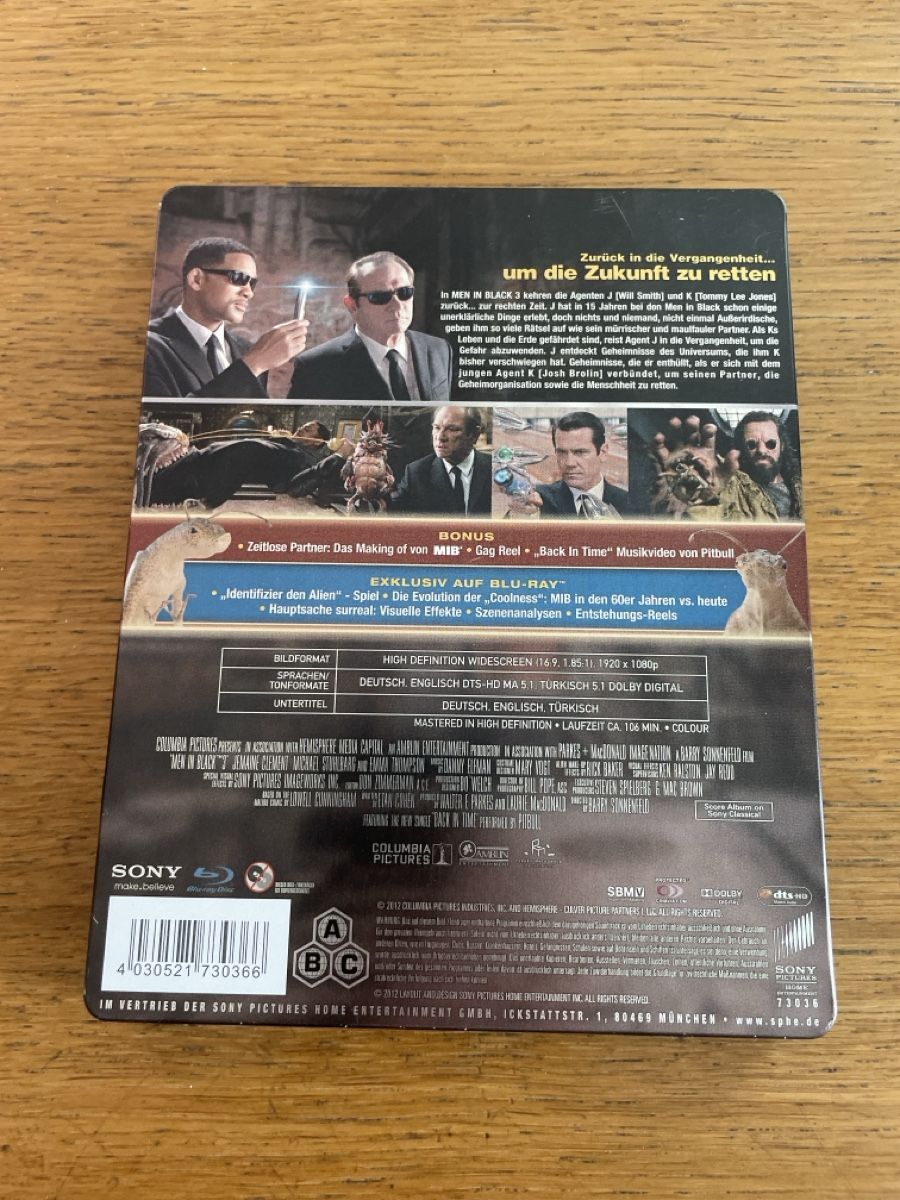Tutti i DVDs: Men in Black 3 Steelbook Blu-ray – Nuovo (secondo la descrizione) da Lyss venduto da hemi03 2