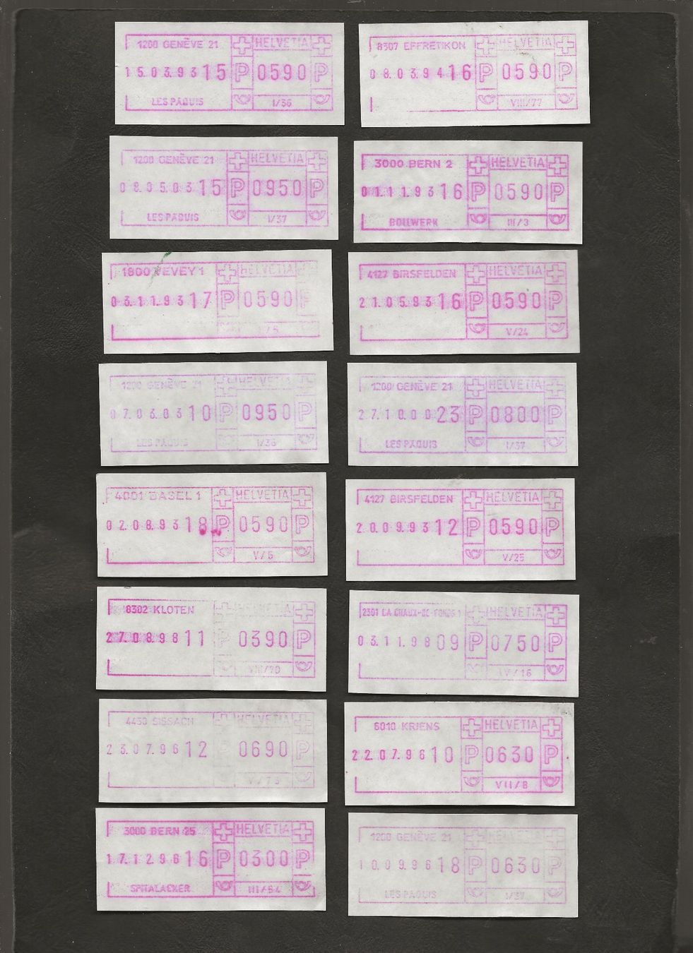 Alle Briefmarken: 48 Schalterfreistempel Schweiz – Gebraucht aus Au ZH von xelagreb01 1