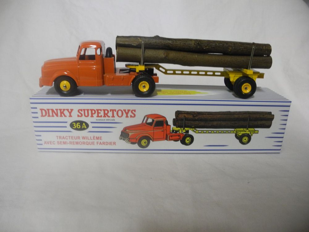 Dinky Supertoys n°36A Willème avec remorque fardier + boîte